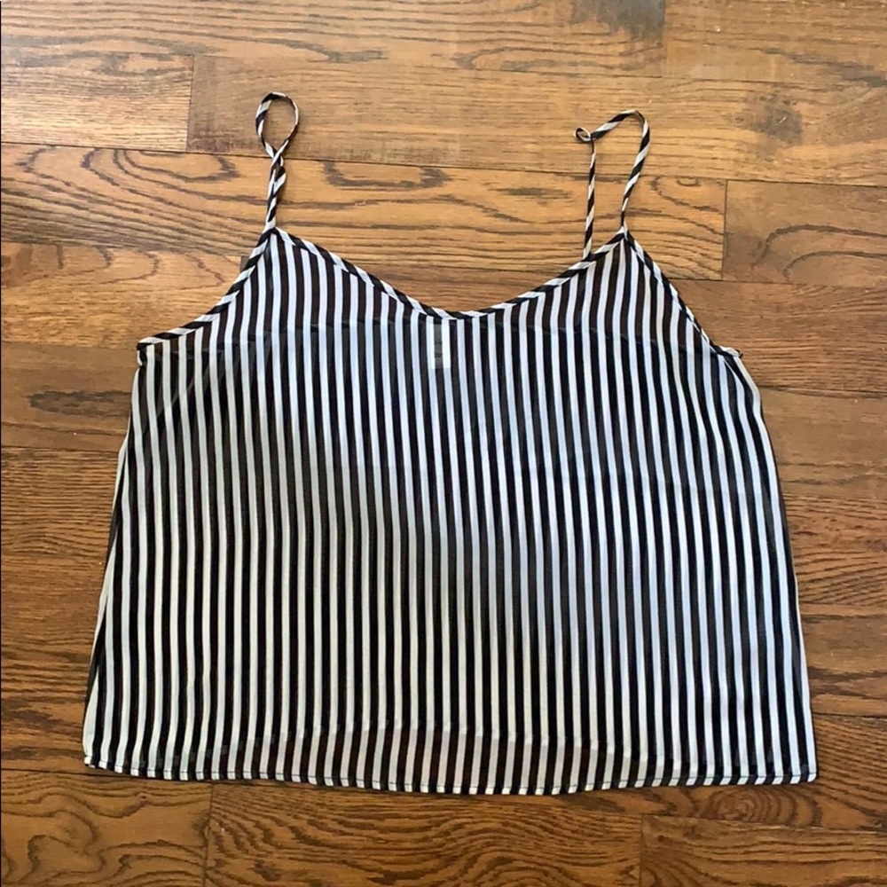 Chiffon by American Apparel Black and White Top